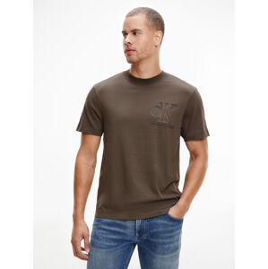 Calvin Klein pánské khaki zelené tričko - XL (LBL)